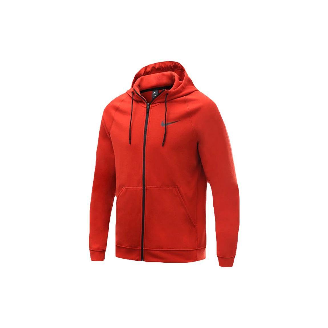 Nike Logo Printed Knit Long Sleeve Hooded Zip Jacket Men jackets Red AJ7883-622 XL