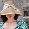 Liu Yifei Japanese foldable sunscreen hat women's bucket hat beach sunshade big brim straw hat summer sun hat