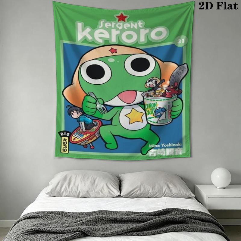 Keroro Wall Tapestry Aesthetic Wall Hanging Printed Fabric Blanket Decorative Tapestries for Bedroom Living Room Home Decor