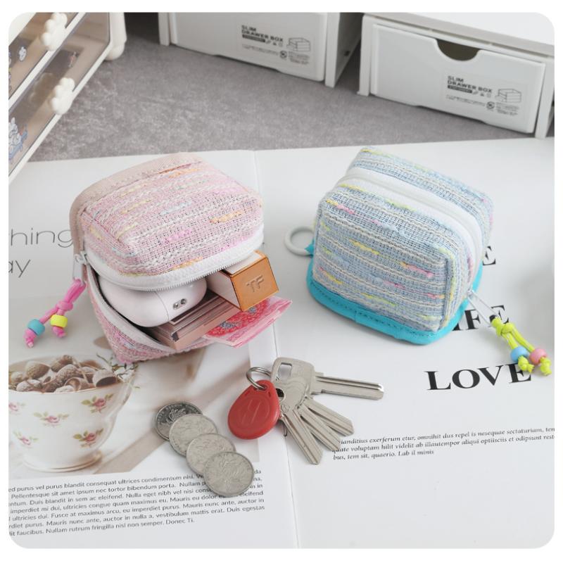 Cute Mini Earbud Carrying Case Waterproof Dustproof Storage Bag for Coins Keys Jewelry Travel Commute