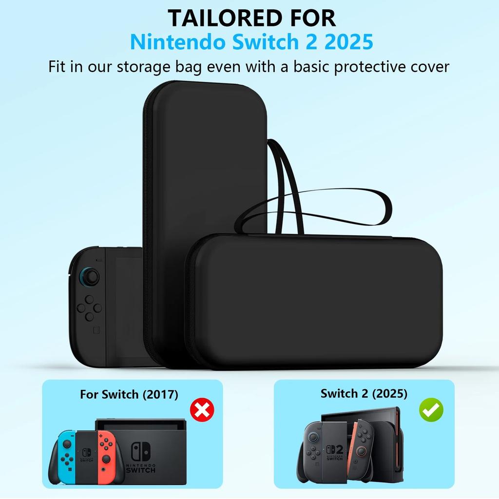 Carrying Case Compatible with Switch 2 (2025) - for Console Accessories Portable Hard Shell Pouch Carrying Travel Bag