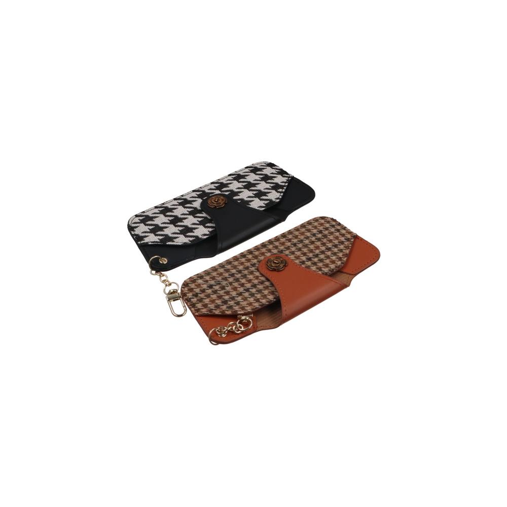 Taška na brýle Houndstooth v korejském stylu Potisk slunečních brýlí Uspořádání taštičky na brýle Žena