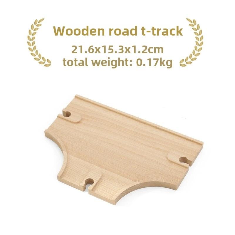Wooden Train Tracks Beech Wood Road Bridge Railway Accessories Fit for Brand Wooden Tracks Toys for Children Birthday Gifts