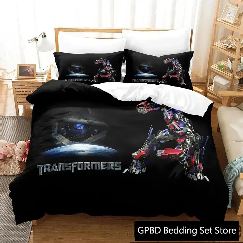3D-tryckta Tran Formers Sängkläder Pojkar Flickor Dubbel Queen King Size Påslakan Örngott Säng Pojkar Vuxen Hemtextil