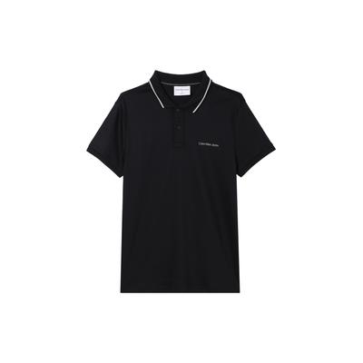 Buchstabe Polokragen Einfaches Kurzarm-Poloshirt Herren Oberteile Schwarz J320563-BEH
