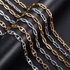Handmade Stainless Steel Link Geometric Chain Necklace for Women Men Chunky Gold Choker Punk Hiphop Boy Metal Jewelry Gift