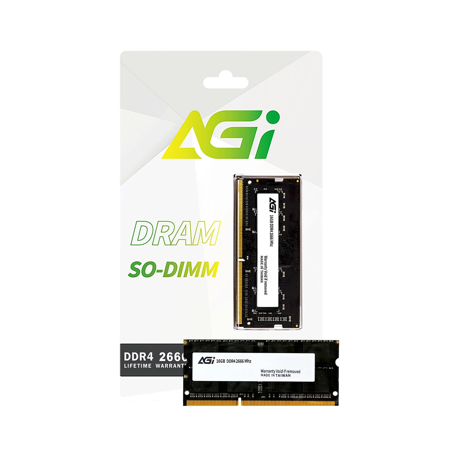 

AGI Laptop Memory DDR4 2666MHz 16GB x 1 CL19 288pin AGI266616SD138 (16GB) SO-DIMM 1.2V