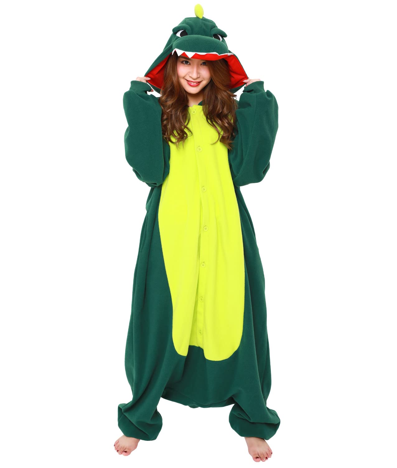 

2635 Adult Fleece Animal Costume [Kaiju/Green] зелений