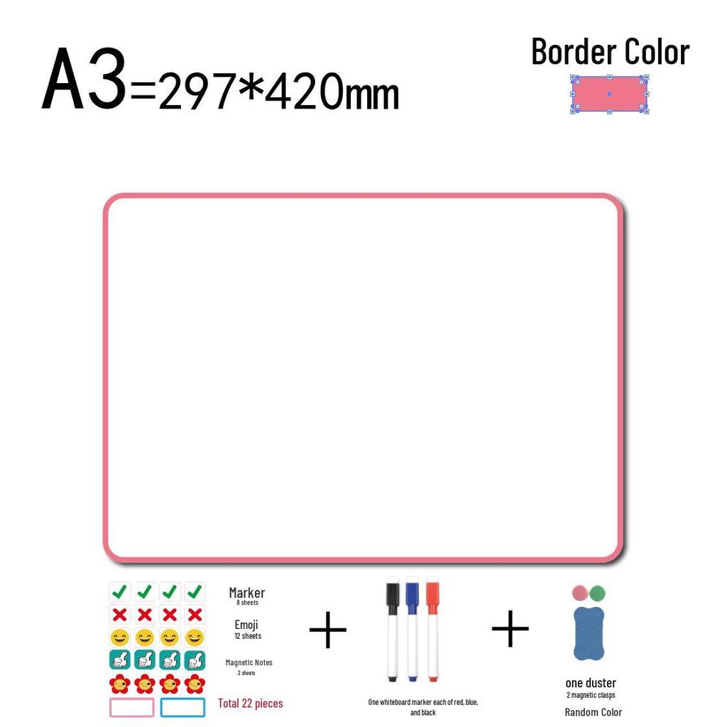 Double-Sided Magnetic Erasable Whiteboard for Office, Home, or Teaching