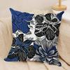 Modern Abstract Flowers Cushion Cover Silky Short Plush Invisible Zipper Dustproof Sofa Pillow Case for Home Decor
