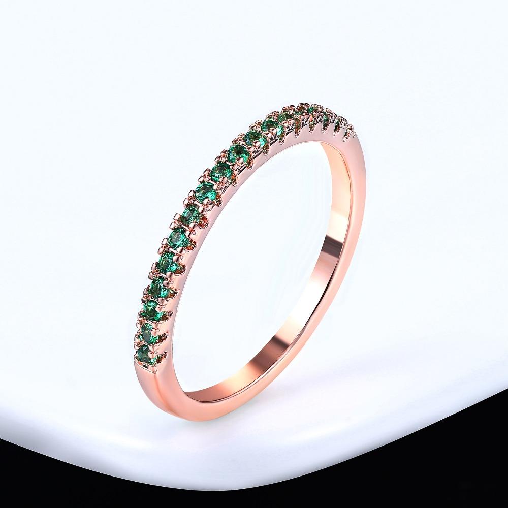 ZHOUYANG Wedding Ring For Women Man Concise Classical Multicolor Mini Cubic Zirconia Rose Gold Color Gift Fashion Jewelry R251