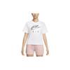 Nike Sportswear Boxy Large Logo Print Crew Neck Short Sleeve T-Shirt Women Tops White DQ3269-100