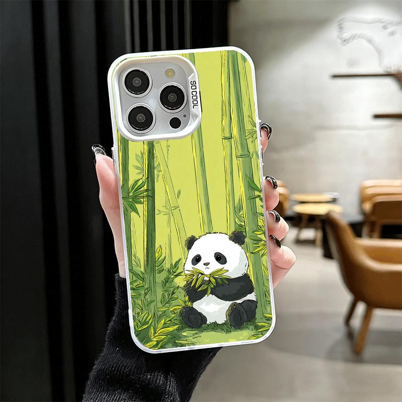 Cute Cartoon Panda Shockproof Phone Case for iPhone 17 Air 16 16E 15 Pro Max 14 Plus 13 Mini 12 Back Cover Anti Fall Fundas