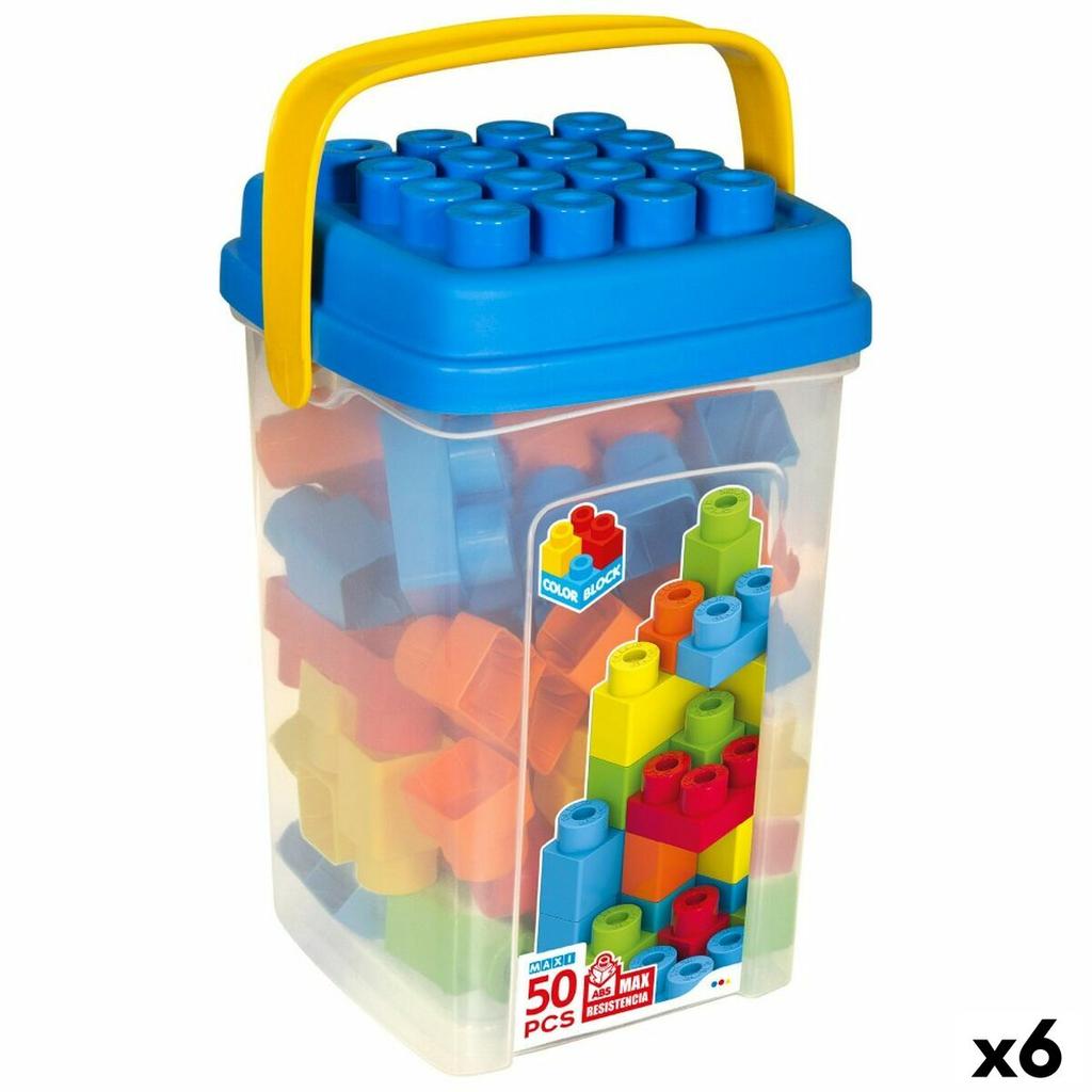 Construction Set Color Block Basic Bucket 50 Pieces (6 Units)