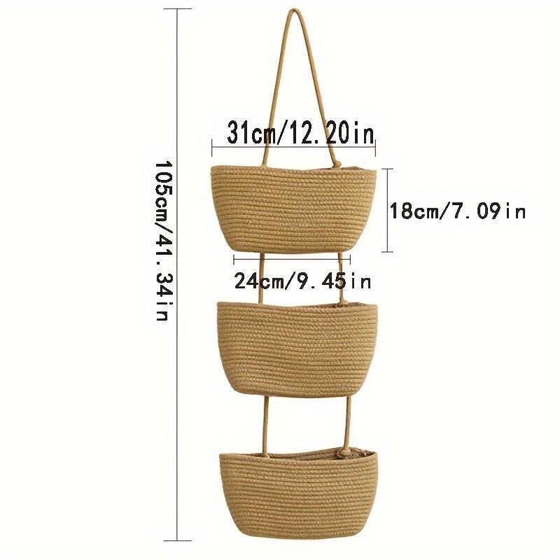 

1 шт. Универсальная 3-х уровневая подвесная корзина для хранения вещей, - современный подвесной плетеный органайзер с окном, легко устанавливается над дверью, дизайн для домашнего декора