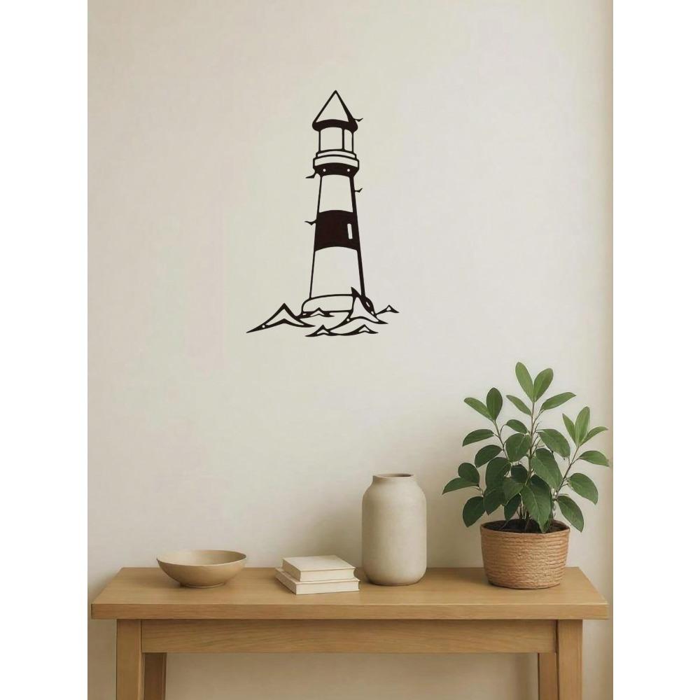 Modern Metal Lighthouse Wall Art Sculpture Waterproof Rustproof Decor for Living Room Bedroom Bathroom Outdoor Christmas Gift