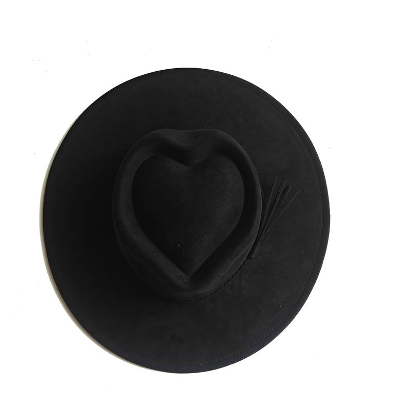 Dark blue Suede Hat LOVE Fashion 2026 New Autumn/Winter Collection Unisex Felt Fedora Hat Classic Church Hat Women's Sun Hat