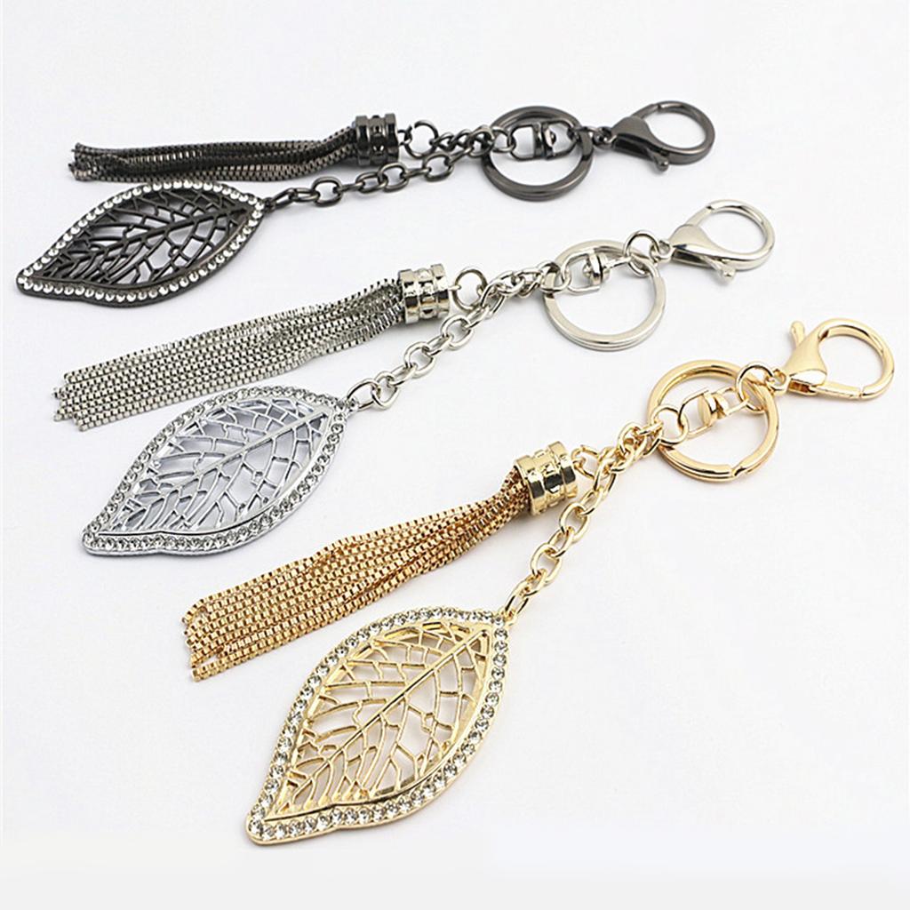 Stylish Small Hanging Ornament Sturdy Alloy Leaf Pendant Keychain Charm Fashion Accessory for Personalize Decoration