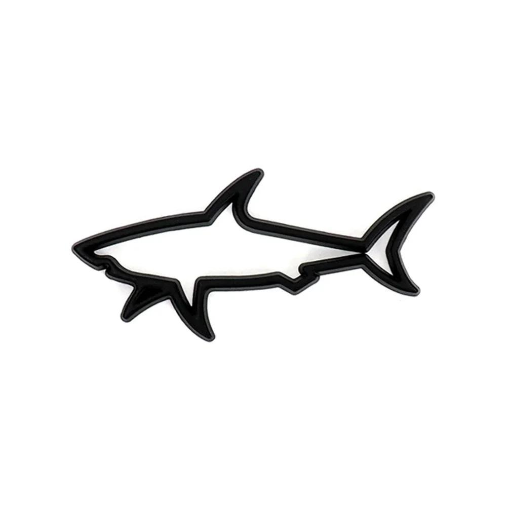 1Pcs 3D Metal Hollow Fish Shark Emblem Badge Decals for Car Motorcycle Computer Decals Car Styling Sticker Car Accessories