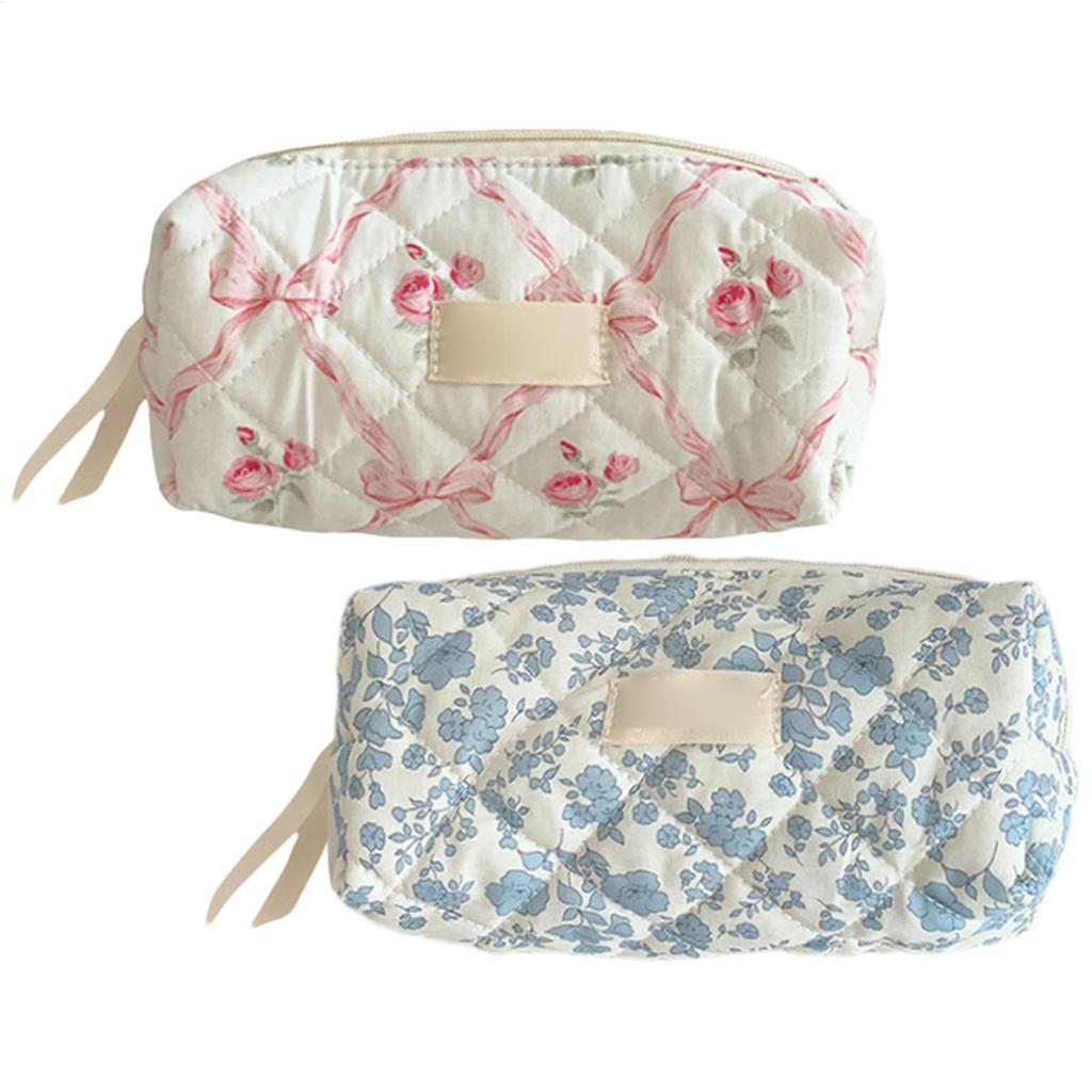 Cute Floral Pencilc Case for Kids Girl Soft Corduroy Stationery Organizer Holder Porable Large Capacity Bag