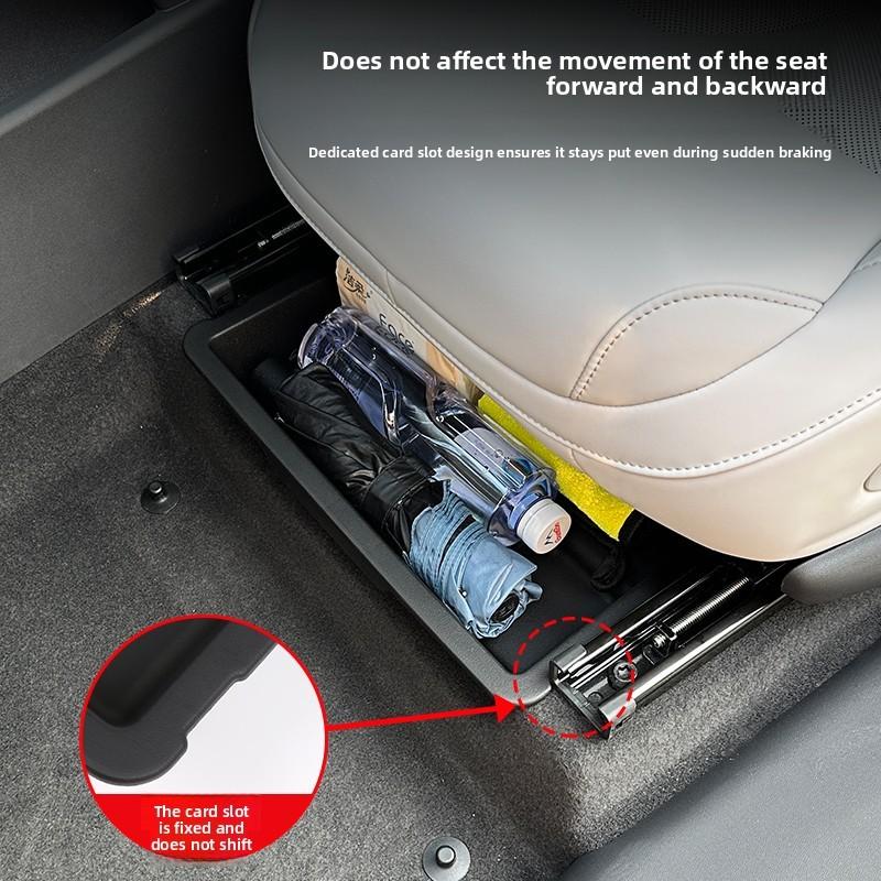 For XPENG G6 2026 Under Seat Storage Box Organizer Hidden Compartment Drawer Style Storage Box Tray Car Interior  Accessories