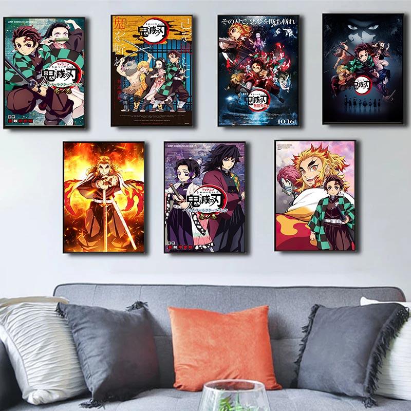 Demon Killer Poster Kimetsu No Yaiba Japanese Anime Pictures Modern
