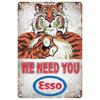 Mike Eso Tiger Retro Poster Girl Metal Tin Sign 20x30cm