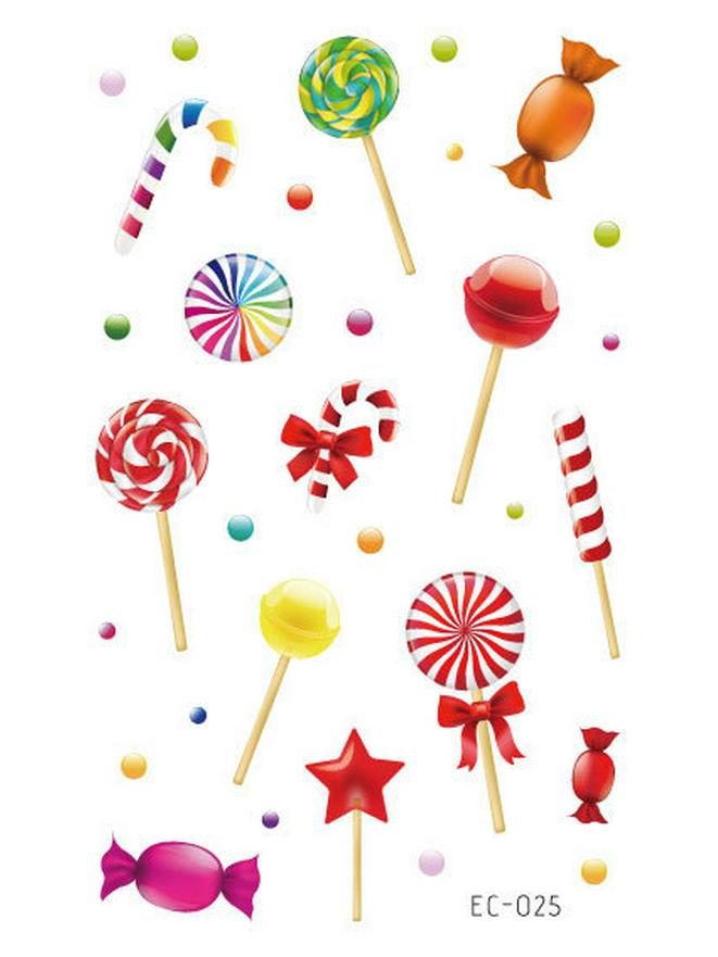 Wasserdichte Niedliche Eis & Donut Tattoo Aufkleber für Kindergeburtstage