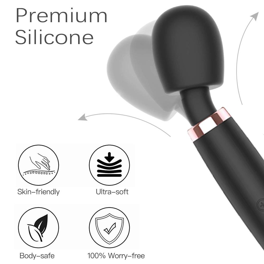 Multi functional massage stick large massage stick ABS+silicone material 3-speed variable speed+5-speed mode USB charging style