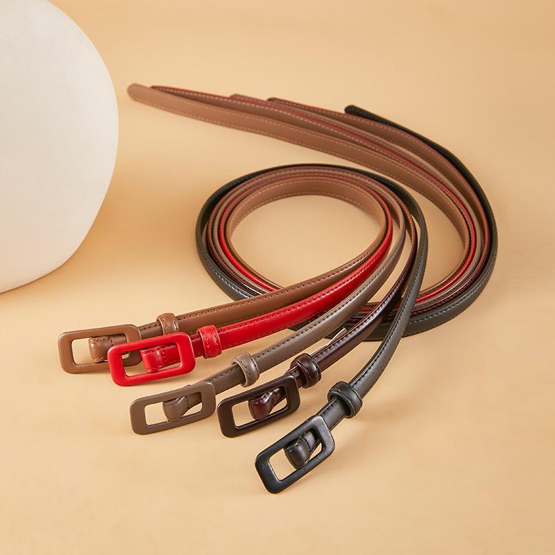 Women's Belt New Fashion Dress Decorative Thin Belt Versatile Women's New Skirt Belt Smooth Buckle Belt