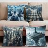 Classic Chess Cushion Cover Premium Comfort Reversible Pillow Cove -Two In One Design for Any Room & Car Interior
