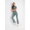 Flare Leg High Waist Lycra Fitting Ribbed Leggings Trousers