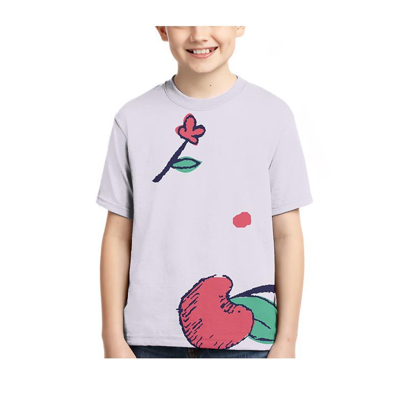 Summer Round Neck 3D Fruit Printed Top Fashionable Casual Short Sleeved Children's Boy T-shirts