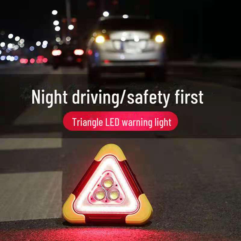 Solar-Powered LED Warning & Emergency Work Light with USB Charging and Tripod