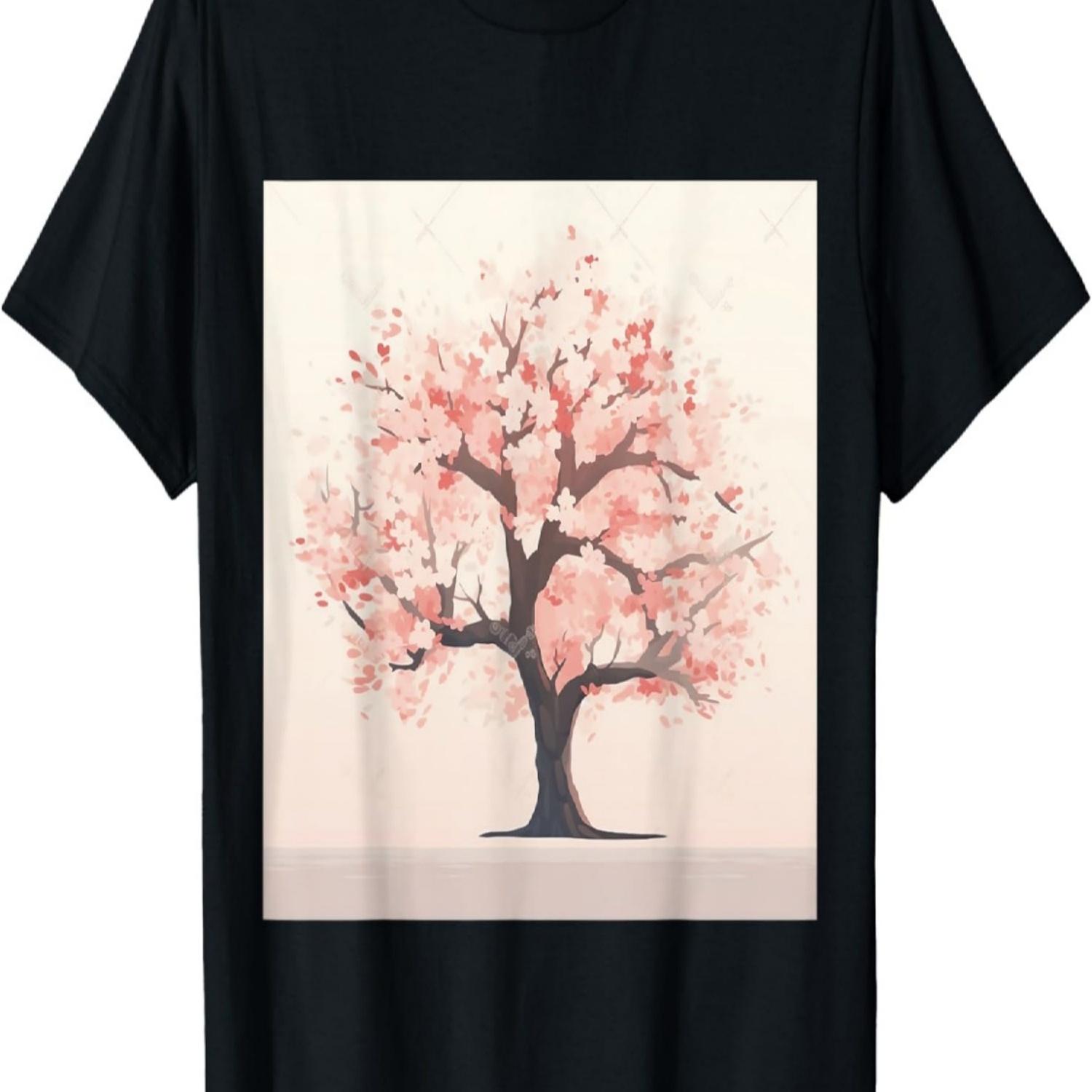 Nature s Serenade Tranquil Pastel Cherry Blossom Art T-Shirt S