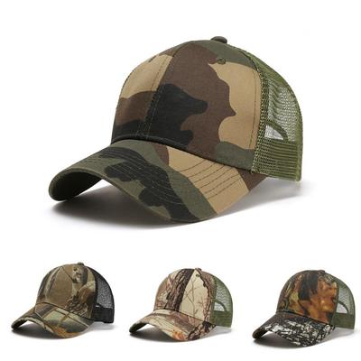Unisex Camouflage Baseball Cap: Summer Mesh Hat with Curved Brim and Sun Protection for Outdoor Sports
