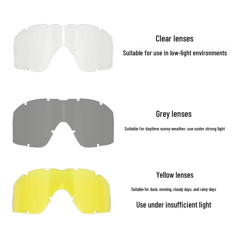 Impact-Resistant Tactical Combat Goggles - Windproof & Sandproof Shooting Glasses for Outdoor Use