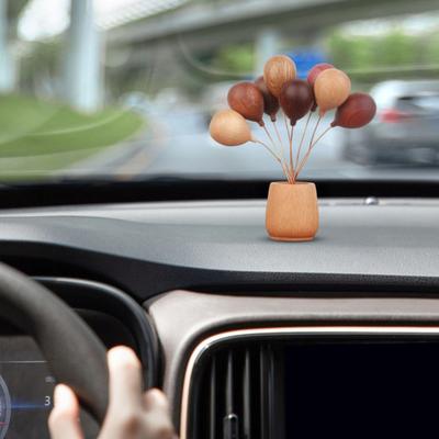 Wooden Balloon Ornament Farmhouse Rustic Mini Balloon Figurine Statue Home Office Living Room Car Dashboard Decoration Ornament