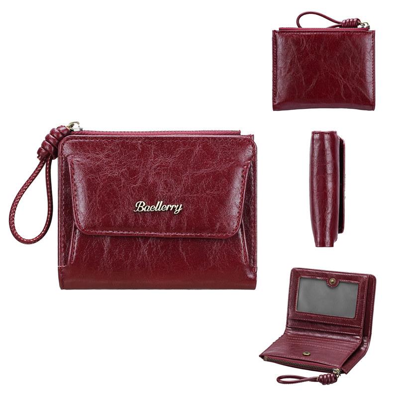 Baellerry Women Fashion Short Wallets Classic Casual Zipper Coin Purse Artificial Leather Card Holder GZW