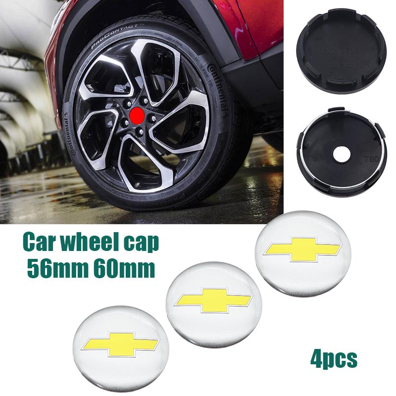 4pcs 60mm 56mm Car wheel emblem Wheel Center Hub Cap auto Rim refit dust-proof badge covers styling accessories For Chevrolet HK2