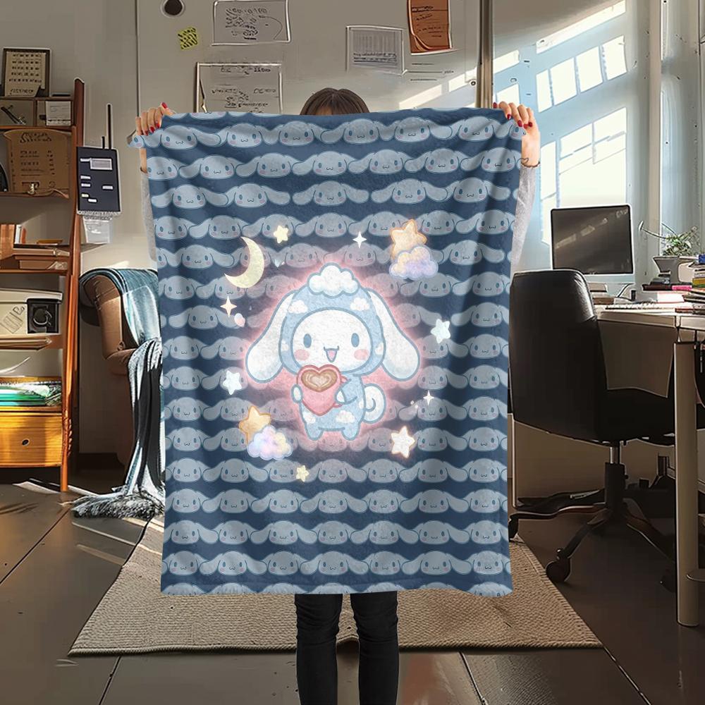 1 Stück Cinnamoroll-Print Flanelldecke, Hohe Qualität für alle Jahreszeiten, Heimdekoration, Wärme und Komfort, Perfekt für Weihnachtsgeschenke