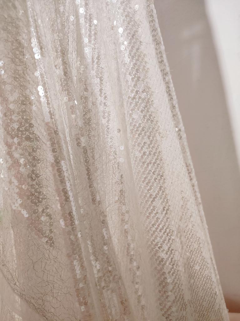 Color Heavy Industry Full Sequin Fabric Multi-color Wedding Dress Designer Clothing Fabric background Decorative Fabric