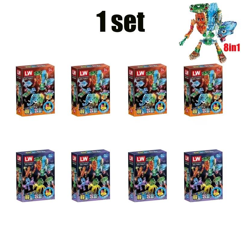 NEW Crystal Style Tralalelo Tralala Figure Block Toy Tungtungtung Italian Brainrot Al Tralalero Tralala Building Block Blind Box