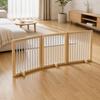Freestanding Wooden Pet Gate with Folding Panels for Indoor Doorways
