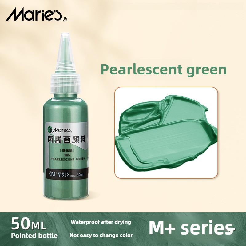 Marie 25 Colori 50ml Pittura Acrilica Metallica Pigmenti Ricchi Brillanti Perlescenti con Flacone Materiale Scolastico Cancelleria