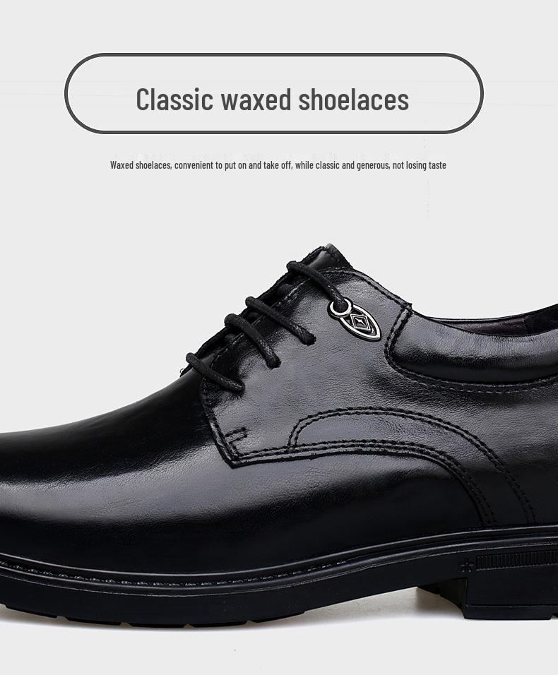 Men's Spring & Autumn Leather Shoes - 6cm Height Boost, Thick Sole, Formal/Casual Versatile Footwear