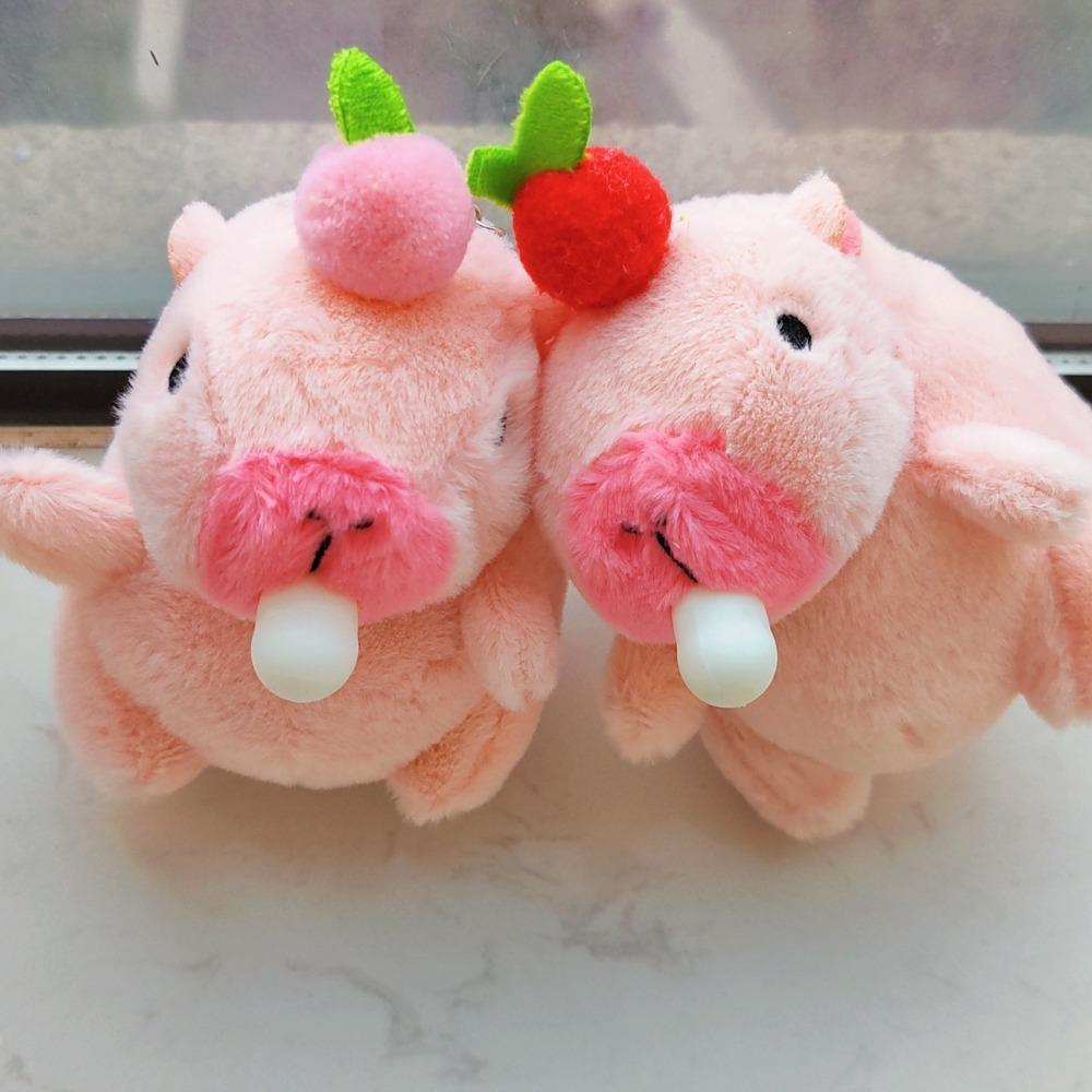 Pink Capybara Plush Pendant Persimmon Capybara Plushie Doll Capybara Plush Keyring Christmas Gift