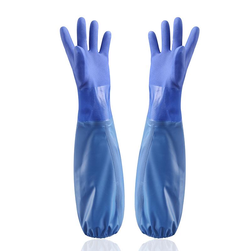 Extra långa syra- och alkalibeständiga gummihandskar för industriellt fiske - Vattentäta & Slitstarka