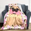 1pc Pug, Heart Blanket Warm, Cozy, And Soft, Suitable for Sofas, Beds, Cars, And Office Use.Perfect for Camping And Travel, Making It a Great Gift for