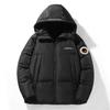 New down jacket men and women with the same couple short hooded snow mountain gradual change color